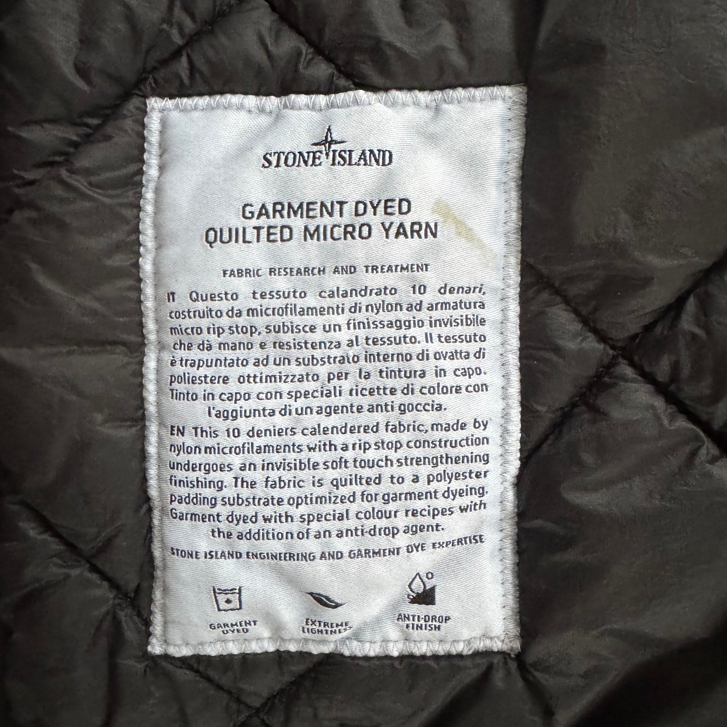 Stone Island Garment Dyed Quilted Micro Yarn Jacket (L)
