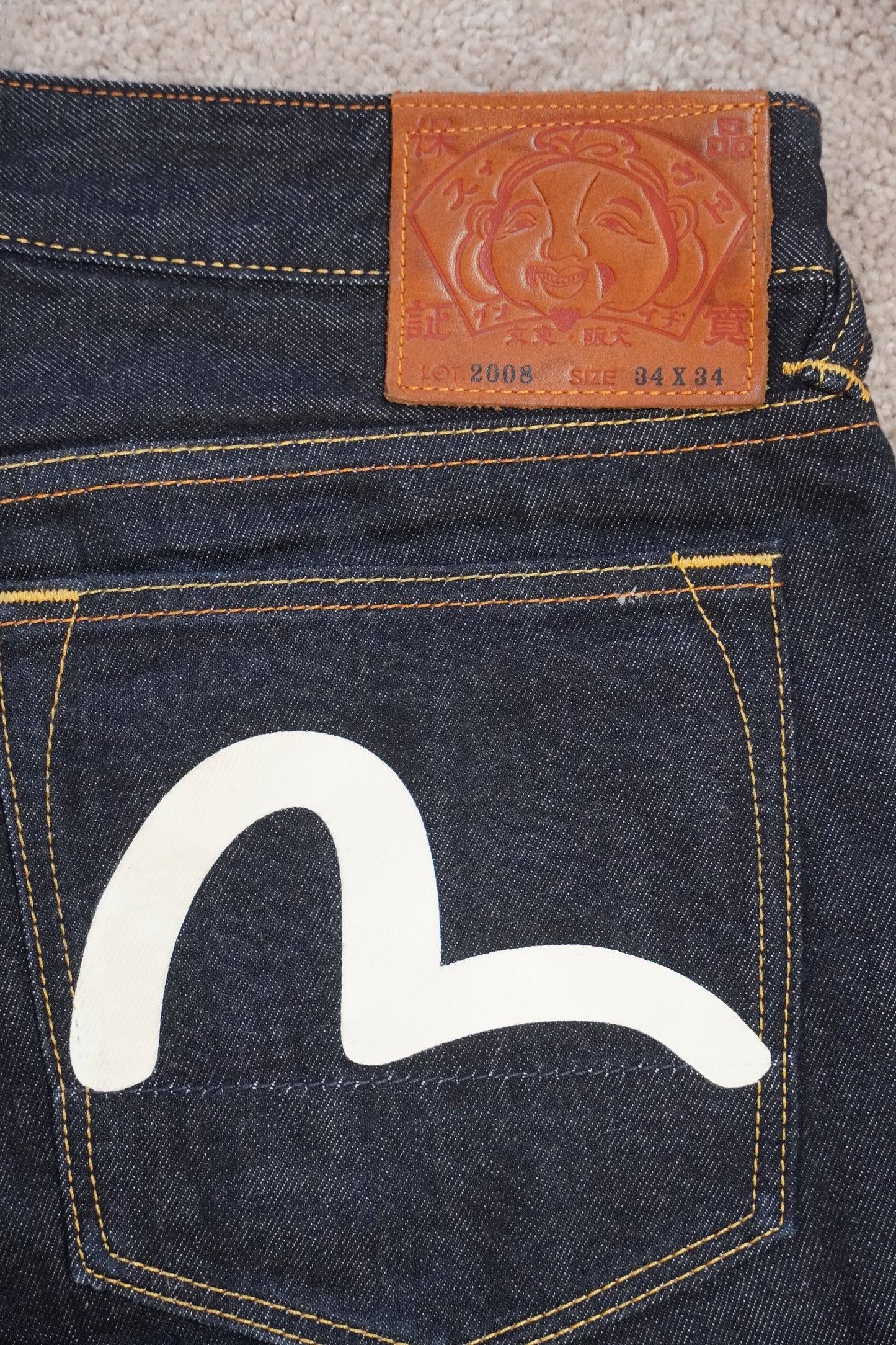 Evisu Logo-Print Multi-Pockets Regular-Fit Denim Jeans